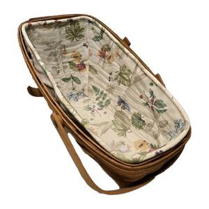 Vintage  Longaberger Basket 1990 Med Vegetable Fabric Liner,plastic Protector